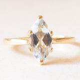 Französischer Vintage-Ring aus 18 Karat Gelbgold mit Aquamarin (ca. 1.50 ct), 60er/70er Jahre