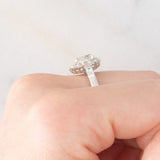 Anello a margherita a goccia in platino con diamanti (1.12ctw), anni ‘90