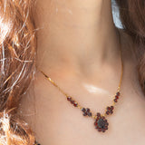 Collier vintage in oro giallo 8K con granati (8ctw ca.), anni ‘50/‘60