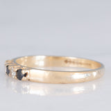 Veretta vintage in oro giallo 9K con zaffiri (0.12ctw ca.) e diamanti (0.04ctw ca.), anno 1988