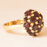 Vintage-Ring aus 18 Karat Gelbgold mit Granaten, 50er/60er Jahre