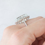 Anello da cocktail vintage in oro bianco 14K con acquamarina (10ct ca.), anni ‘80