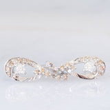 Orecchini vintage in oro bianco 18K con diamanti (0.40ctw), anni ‘80