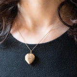 Herzförmiger Vintage-Fotoanhänger aus 9-karätigem Gelbgold, 60er Jahre