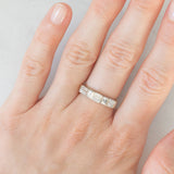 Bague vintage en or jaune et blanc 18 carats avec diamants taille baguette (environ 1 ct), années 80