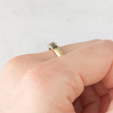 Anello “DEAREST” vintage in oro giallo 9K con diamante, smeraldi, ametista, rubino, zaffiro e tormalina, anno 1994