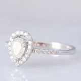 Anello a margherita a goccia in platino con diamanti (0.61ctw), anni ‘2000