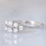 Bague vintage en or blanc 14 carats avec diamant taille brillant (environ 0.42 ct), 80s