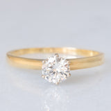 Solitario vintage in oro giallo 14K con diamante di taglio brillante (0.53ct ca.), anni ‘80/‘90