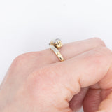 Trilogy antico in oro giallo 18K e argento con diamanti di taglio vecchia miniera (0.70ctw ca.) e perla bianca, primi del ‘900