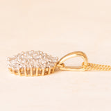 Vintage-Halskette mit Kette aus 9-karätigem Gelbgold und Anhänger aus 9-karätigem Gelb- und Weißgold mit Diamanten (ca. 0.35 ctw), 80er/90er Jahre