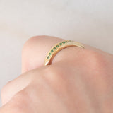 Veretta vintage in oro giallo 9K con tsavoriti (0.15ctw ca.), anni ‘80