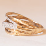 Vintage-Ring aus 9-karätigem Gelb- und Weißgold mit Diamanten (ca. 0.50 ctw), 60er/70er Jahre