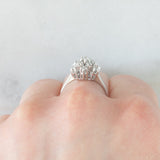 Anello a fiocco di neve in oro bianco 14K con diamanti (0.36ctw ca.), anni ‘70