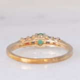 Veretta vintage in oro giallo 9K con smeraldo (0.10ct ca.), rubini (0.10ctw ca.), zaffiri (0.10ctw ca.) e zirconi bianchi