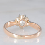 Solitario retrò in oro rosa 14K con diamante di taglio vecchia miniera (0.50ct ca.), anni ‘40