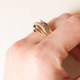 Vintage-Ring aus 9-karätigem Gelb- und Weißgold mit Diamanten (ca. 0.50 ctw), 60er/70er Jahre