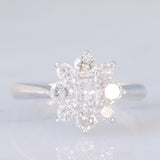Anello a margherita in platino con diamanti (1ctw), anni ‘90