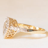 Vintage-Ring aus 14-karätigem Gelbgold mit Aquamarin im Herzschliff (ca. 2.20 ct) und Diamanten im Brillantschliff (ca. 0.22 ctw), 80er/90er Jahre