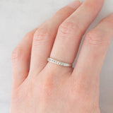 Bague vintage en or blanc 9 carats avec diamants taille brillant (environ 0.12 ct), années 90