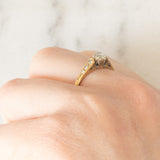 Solitario vintage in oro giallo 9K con diamanti (0.20ctw ca.)