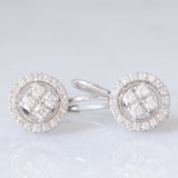 Orecchini in oro bianco 18K con diamanti di taglio brillante (0.40ctw ca.), anni ‘90
