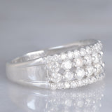 Anello a fascia vintage in platino con diamanti (1.05ctw), anni ‘70/‘80