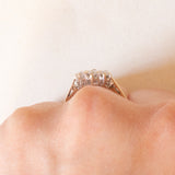 Vintage-Trilogie aus 9-karätigem Gelbgold mit Diamanten im Brillantschliff (ca. 0.25 ctw), ca. 70er/80er Jahre.