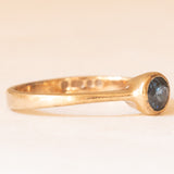 Vintage-Solitär aus 9-karätigem Gelbgold mit behandeltem Blautopas (ca. 0.40 ct), 1984