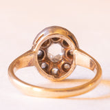 Antique 14K yellow gold and silver daisy ring with rosette-cut diamonds (approx. 0.68ctw), early 900s