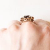 Vintage-Cocktailring aus 14-karätigem Gelbgold mit Rauchquarz (ca. 4.70 Karat), 60er Jahre