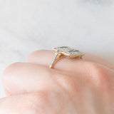 *RISERVATO* Anello Art Déco in oro giallo e bianco 18K con diamanti e zaffiri, anni ‘30