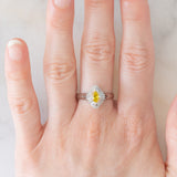 Anello ballerina in platino con diamante giallo (0.35ct) e diamanti bianchi (0.35ctw), anni ‘2000