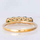 Veretta vintage in oro giallo 9K con cromotormaline verdi (0.60ctw)