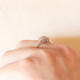 Anello vintage in oro bianco 9K con diamanti (0.20ctw ca.), anni ‘80/‘90