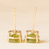 Vintage-Ohrringe aus 9-karätigem Gelbgold mit Lichtpunkten und grünen Peridoten (ca. 2 ctw)