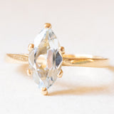 Französischer Vintage-Ring aus 18 Karat Gelbgold mit Aquamarin (ca. 1.50 ct), 60er/70er Jahre