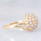 Anello tourbillion vintage in oro giallo 14K e diamanti (1.10ctw ca.), anni '70