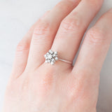 Anello a fiocco di neve in oro bianco 18K con diamanti (0.28ctw ca.), anni ‘70