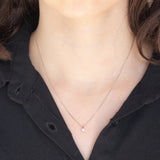 Collana punto luce vintage in platino con diamante di 0.15ct, anni ‘90/anni ‘2000