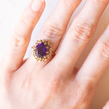 Vintage 9K Yellow Gold Amethyst (approx. 3.50ct) Cocktail Ring, 70s