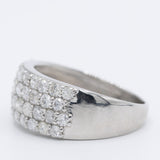 Anello a fascia in platino con pavé di diamanti di taglio brillante (1ctw), anni ‘80