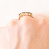 Vintage-Ring aus 9-karätigem Gelbgold mit synthetischen Alexandriten, Jahr 2007