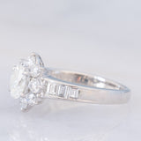 Anello a fiore vintage in platino con diamanti (1.33ctw), anni ‘90