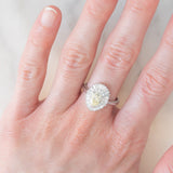 Anello ballerina vintage in platino con diamante fancy yellow (0.79ct) e diamanti (0.53ctw), anni ‘90