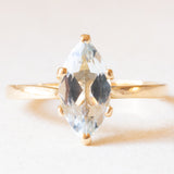 Französischer Vintage-Ring aus 18 Karat Gelbgold mit Aquamarin (ca. 1.50 ct), 60er/70er Jahre