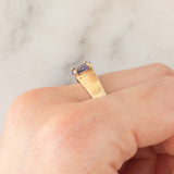 Solitario vintage in oro giallo 9K con tanzanite (0.70ct ca.)