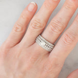 Bague vintage en or blanc 14 carats avec diamants taille brillant (environ 1.38 ct), années 80