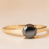 Solitaire vintage en or jaune 9K avec onyx, 1992