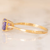 Solitario vintage in oro giallo 9K con tanzanite (1.80ct ca.)